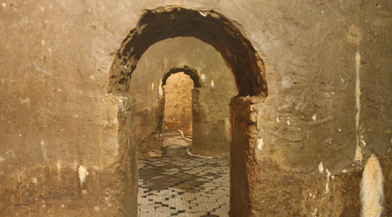 Interior of the Roman cistern in Amelia with interconnecting rooms