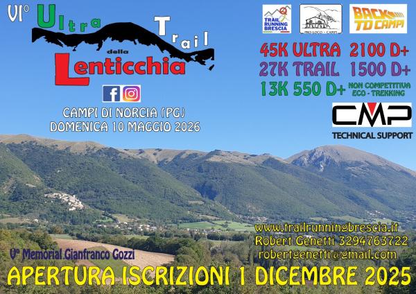Affiche de l’Ultra Trail della Lenticchia 2026 à Campi di Norcia