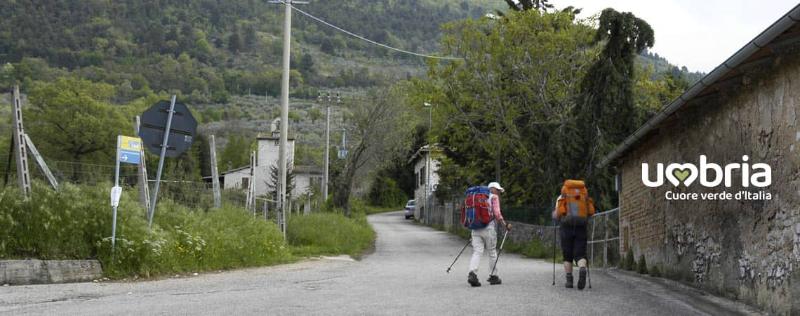 percorso di pellegrinaggio a piedi sulla via di francesco
